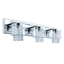 Eglo 201772A - 3 LT Bath/Vanity Light with Polished Chrome Finish and Clear Glass Shade with Glass Crystal Accents