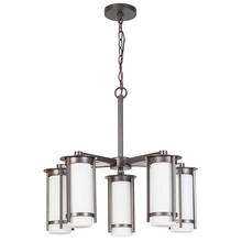 Eglo 203116A - 5x60W Chandelier w/ Graphite Finish & White Glass