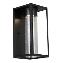 Eglo 204705A - Walker Hill - Outdoor Wall Light Matte Black With Clear Seedy Glass 8W LED