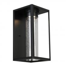 Eglo 204706A - Walker Hill - Outdoor Wall Light Matte Black With Clear Seedy Glass 12W LED
