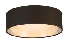 Eglo 204718A - LED Ceiling Light - 12" Black Exterior and Brushed Nickel Interior fabric Shade