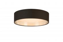 Eglo 204722A - LED Ceiling Light - 16" Black Exterior and Brushed Nickel Interior fabric Shade
