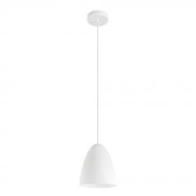 Eglo 205287A - Sarabia - Single Light Pendant with a Structured White Exterior and Matte White Interior Metal Shade