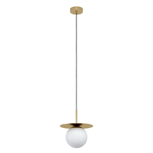 Eglo 39952A - Arenales - 1 LT Mini Penant With a Brushed Brass Finish and White Opal Glass Shade
