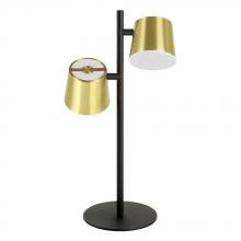 Eglo 39986A - Altamira - 2 LT Table Lamp with Structured Black Finish and Brass Exterior and White Interior