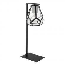 Eglo 43646A - Mardyke - 1 LT Table Lamp with Structured Black Finish and Geometric Clear Glass Shade