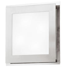 Eglo 82219A - 2x40W Wall/Ceiling Light w/ Matte Nickel & Chrome Finish & Satin Glass