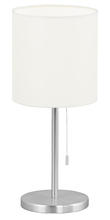 Eglo 82811A - 1x60W Table Lamp w/ Aluminum Finish & Cream Fabric Shade