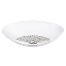 Eglo 92712A - 3x75W Ceiling Light w/ Chrome Finish & White Coated Glass w/ Clear Crystals