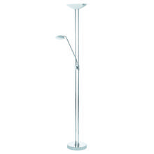 Eglo 93875A - 2x2.5W + 1x20W LED Floor Lamp w/ Adjustable Reading Lamp w/ Chrome Finish & White Glass