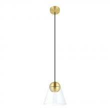 Eglo 99628A - 1 LT Mini Pendant Brushed Brass Finish With Clear Glass Shade 1-10W GU10 LED Bulb