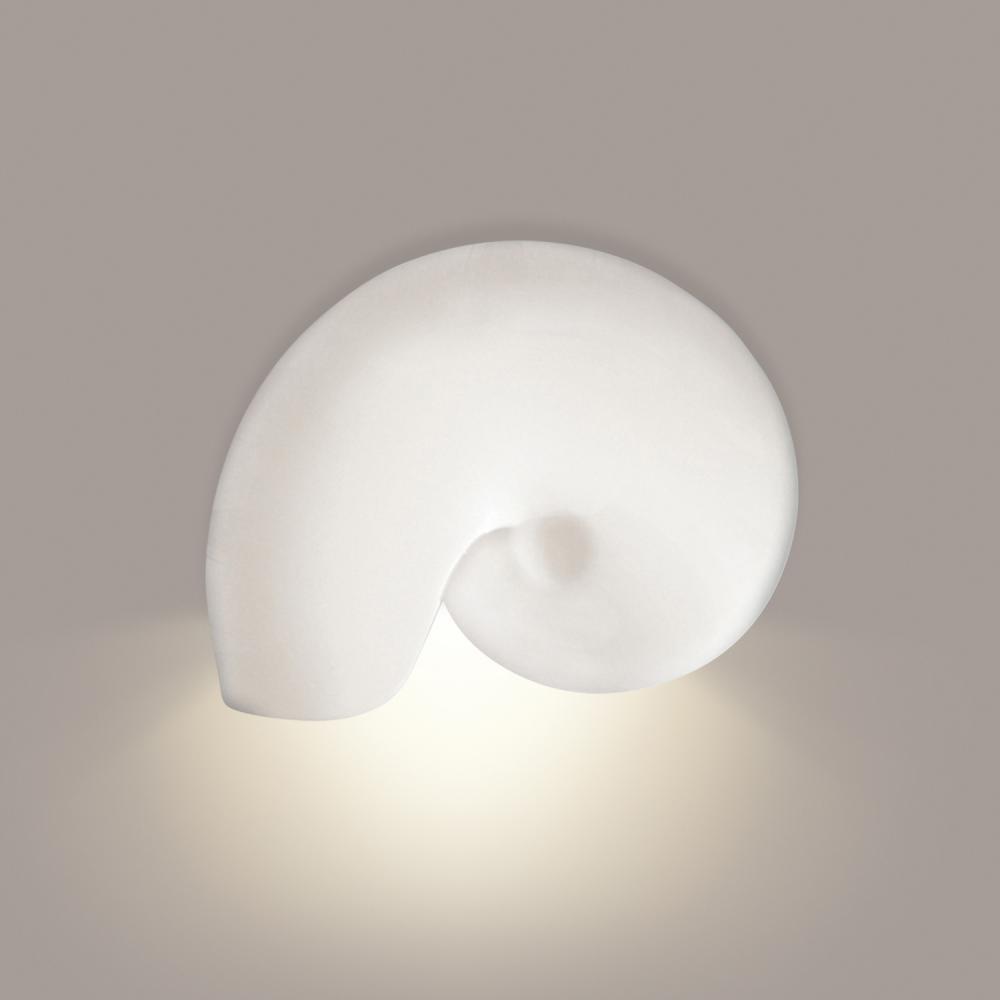 Nautilus Downlight Wall Sconce: Satin White (E26 Base Dimmable LED (Bulb included))