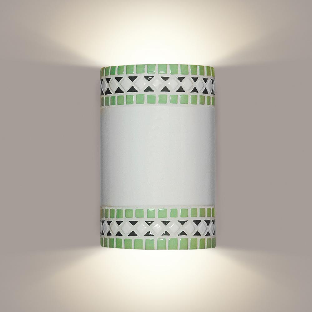 Borders Wall Sconce Mint Green (Wet Sealed Top, E26 Base LED (Bulb included))