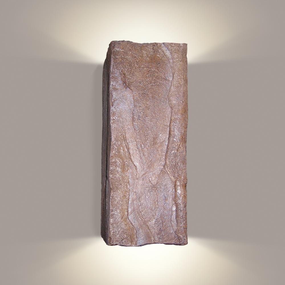 Stone Wall Sconce Brown (Wet Sealed Top, E26 Base LED (Bulb included))