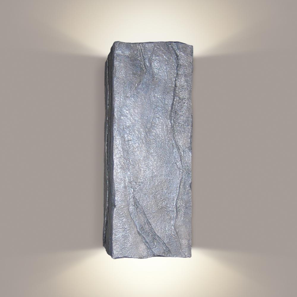 Stone Wall Sconce Grey (Wet Sealed Top, E26 Base LED (Bulb included))