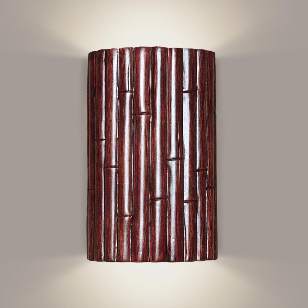 Bamboo Wall Sconce Cinnamon (Wet Sealed Top, E26 Base LED (Bulb included))