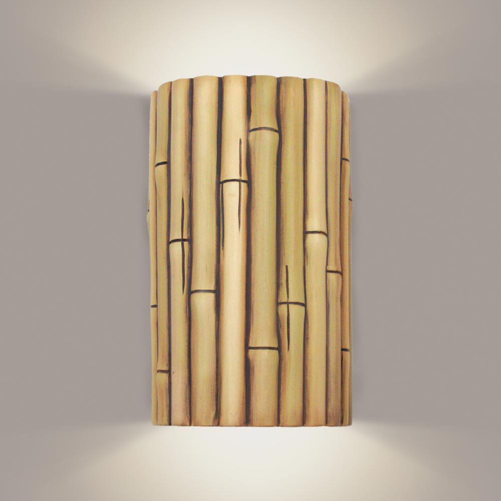 Bamboo Wall Sconce Natural (Wet Sealed Top, E26 Base LED (Bulb included))