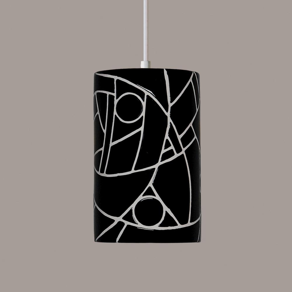 Picasso Pendant Black (White Cord & Canopy)