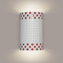 A-19 M20309-RW-WETST-1LEDE26 - Checkers Wall Sconce Red and White (Wet Sealed Top, E26 Base LED (Bulb included))