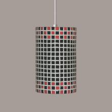 A-19 PM20309-RB-WCC-1LEDE26 - Checkers Pendant Red and Black (White Cord & Canopy)