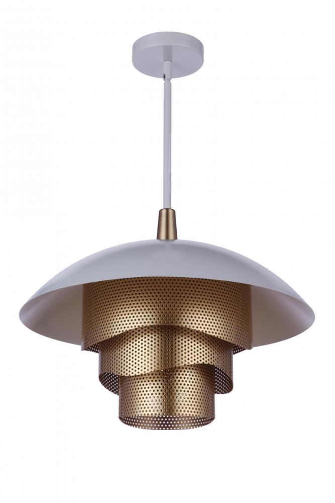 19" Diameter Sculptural Statement Dome Pendant with Perforated Metal Shades