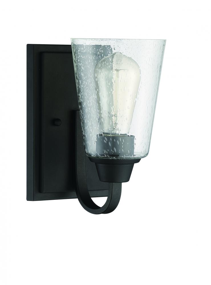 Grace 1 Light Wall Sconce in Espresso (Clear Seeded Glass)