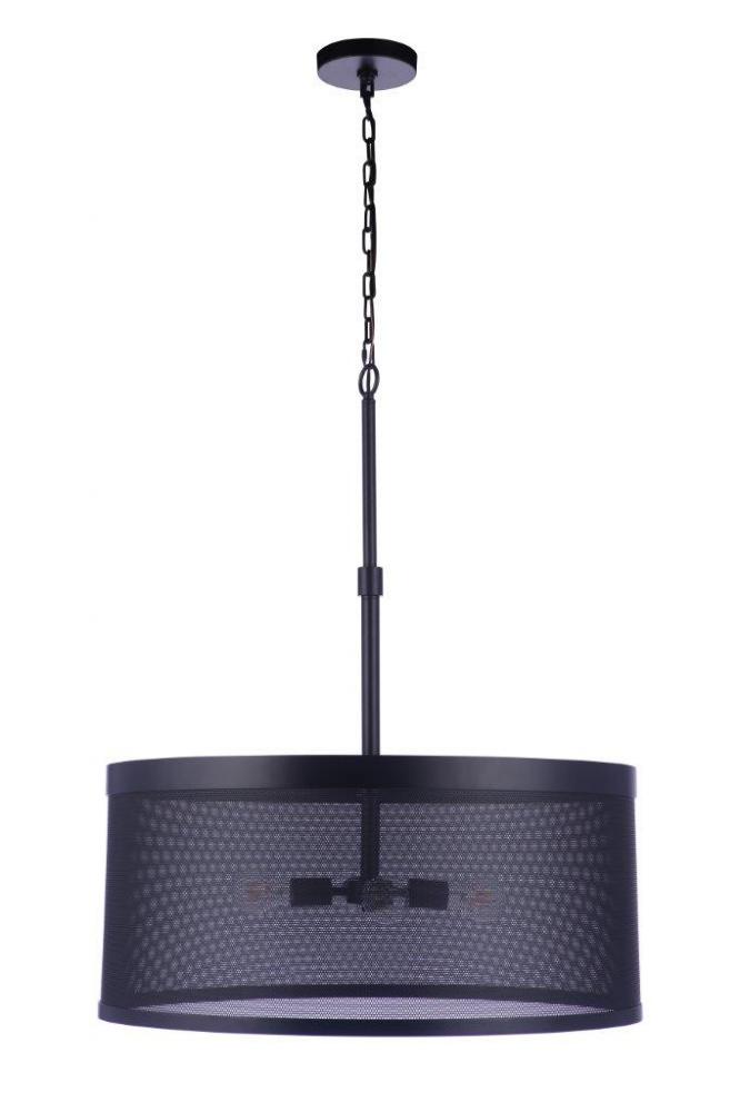 Mesh 4 Light Pendant in Flat Black