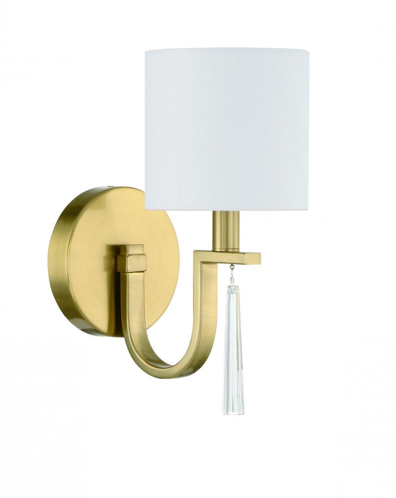 Fortuna 1 Light Wall Sconce in Satin Brass