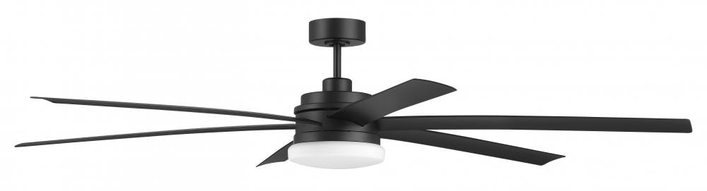 72" Chilz Smart Ceiling Fan, Flat Black, Integrated LED Light Kit, Remote & WiFi Control