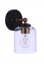 Craftmade 18705FBSB1 - Coppa 1 Light Wall Sconce in Flat Black/Satin Brass