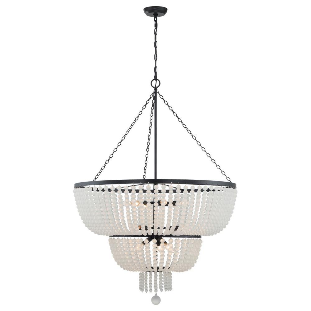 Rylee 12 Light Matte Black Chandelier