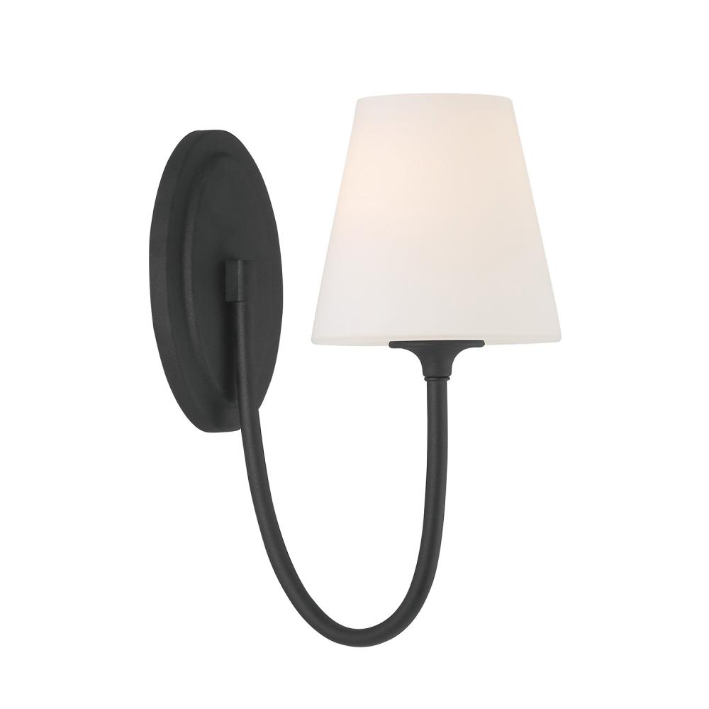 Juno 1 Light Black Forged Sconce