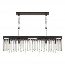 Crystorama 8407-FB - Hollis 6 Light Forged Bronze Linear Chandelier