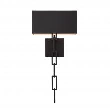 Crystorama 8682-MK-WH - Brian Patrick Flynn for Crystorama Alston 2 Light Matte Black + White Sconce