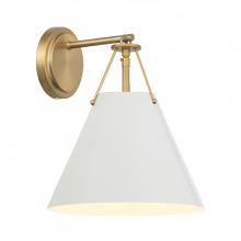 Crystorama XAV-B8311-VG-WH - Xavier 1 Light Vibrant Gold + White Sconce