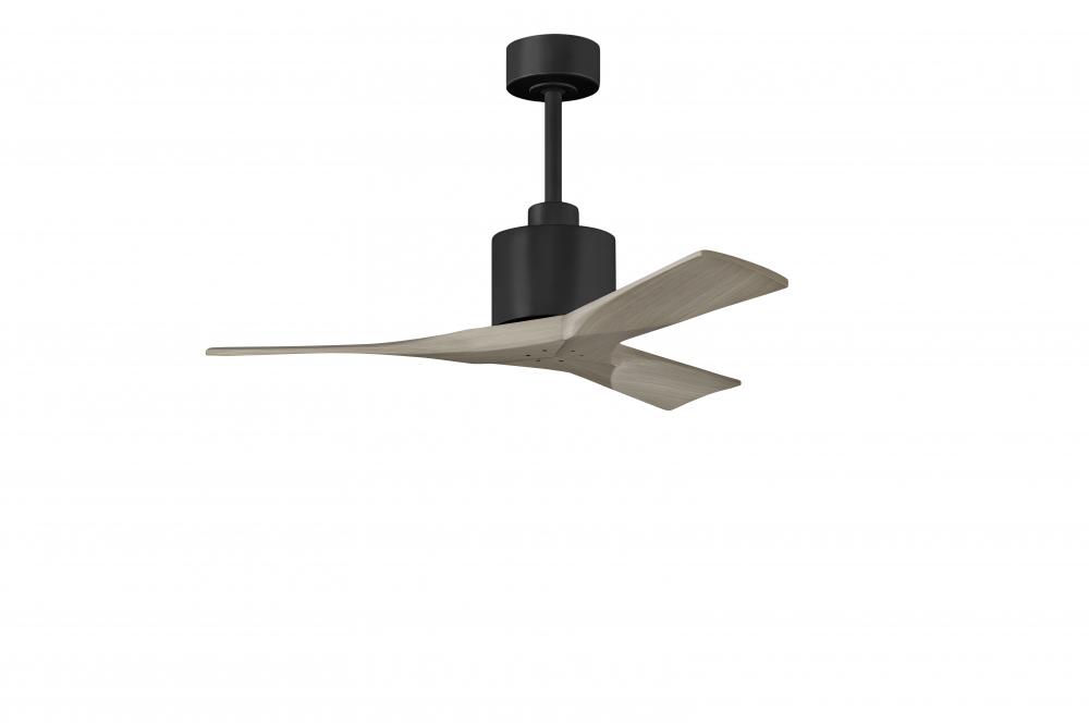 Nan 6-speed ceiling fan in Matte Black finish with 42” solid gray ash tone wood blades