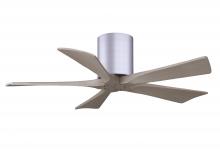 Matthews Fan Company IR5H-BN-GA-42 - Irene-5H three-blade flush mount paddle fan in Brushed Nickel finish with 42” Gray Ash  tone bla