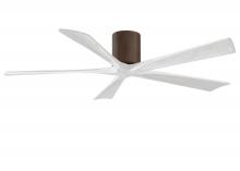Matthews Fan Company IR5H-WN-MWH-60 - Irene-5H five-blade flush mount paddle fan in Walnut finish with 60” solid matte white wood blad