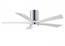 Matthews Fan Company IR5HLK-CR-MWH-52 - IR5HLK five-blade flush mount paddle fan in Polished Chrome finish with 52” solid matte white wo