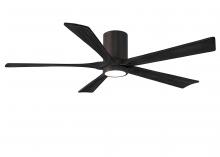 Matthews Fan Company IR5HLK-TB-BK-60 - IR5HLK five-blade flush mount paddle fan in Textured Bronze finish with 60” solid matte black wo