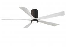 Matthews Fan Company IR5HLK-TB-MWH-60 - IR5HLK five-blade flush mount paddle fan in Textured Bronze finish with 60” solid matte white wo