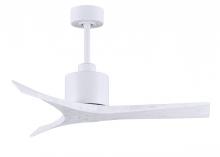Matthews Fan Company MW-MWH-MWH-42 - Mollywood 6-speed contemporary ceiling fan in Matte White finish with 42” solid matte white wood