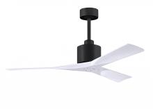 Matthews Fan Company NK-BK-MWH-52 - Nan 6-speed ceiling fan in Matte Black finish with 52” solid matte white wood blades