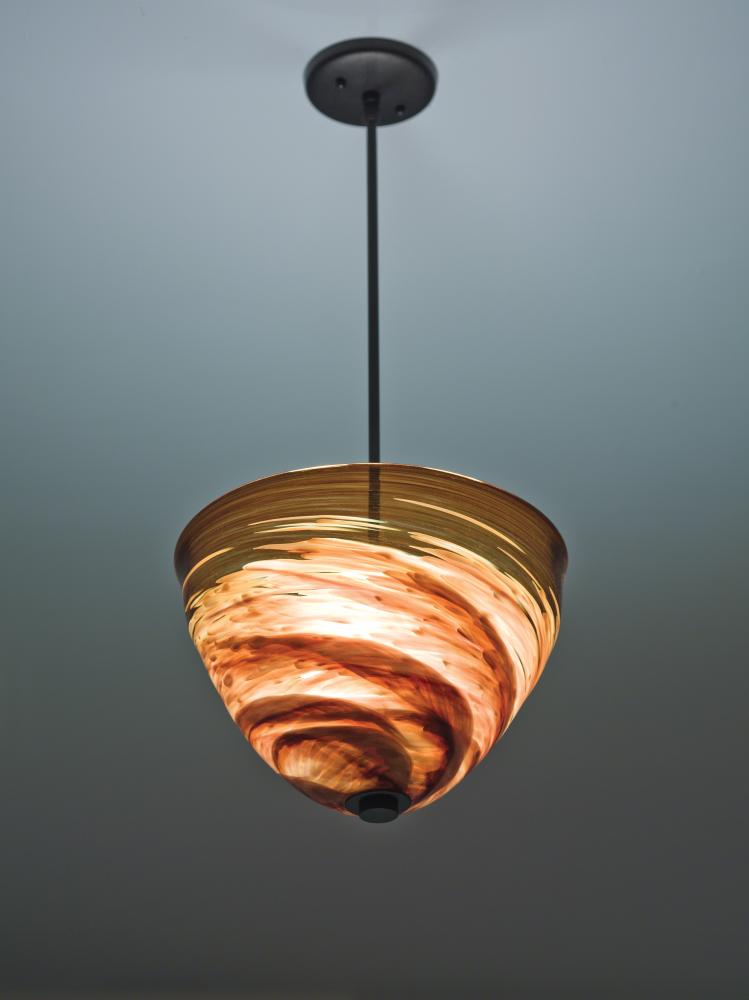 Agua Viva-7x17-Pendant-Incandescent-Dark Amber-29" OA Drop-Brushed Nickel Hardware