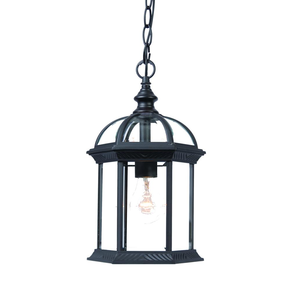 Dover Collection Hanging Lantern 1-Light Outdoor Matte Black Light Fixture