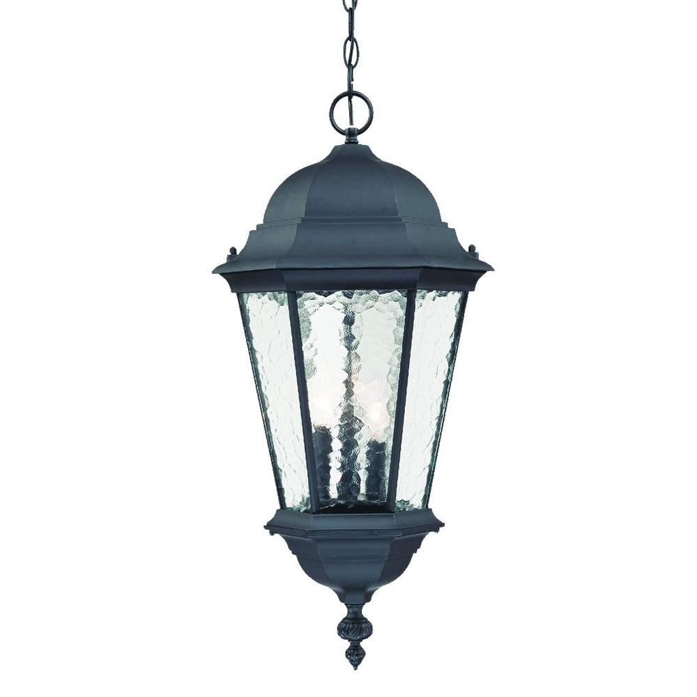 Telfair Collection Hanging Lantern 3-Light Outdoor Matte Black Light Fixture