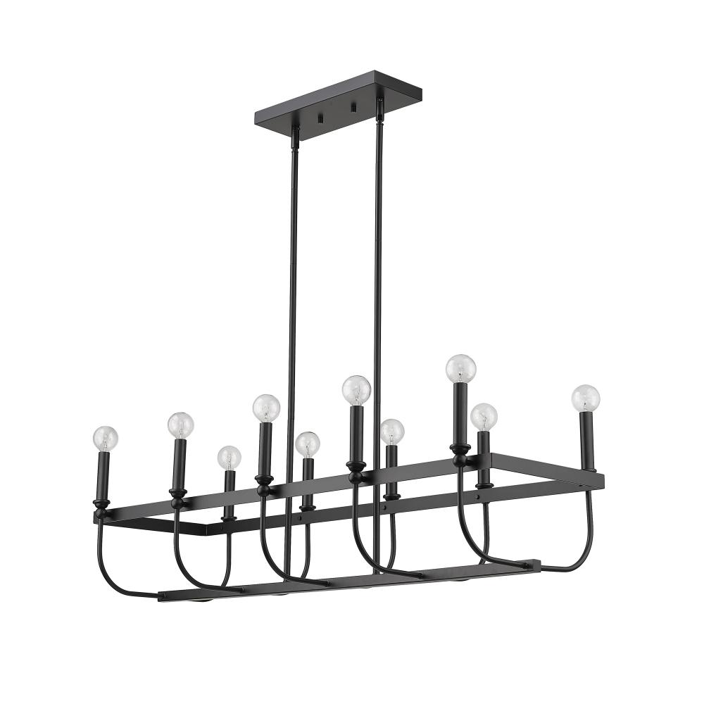 Beckett 10-Light Matte Black Island Pendant