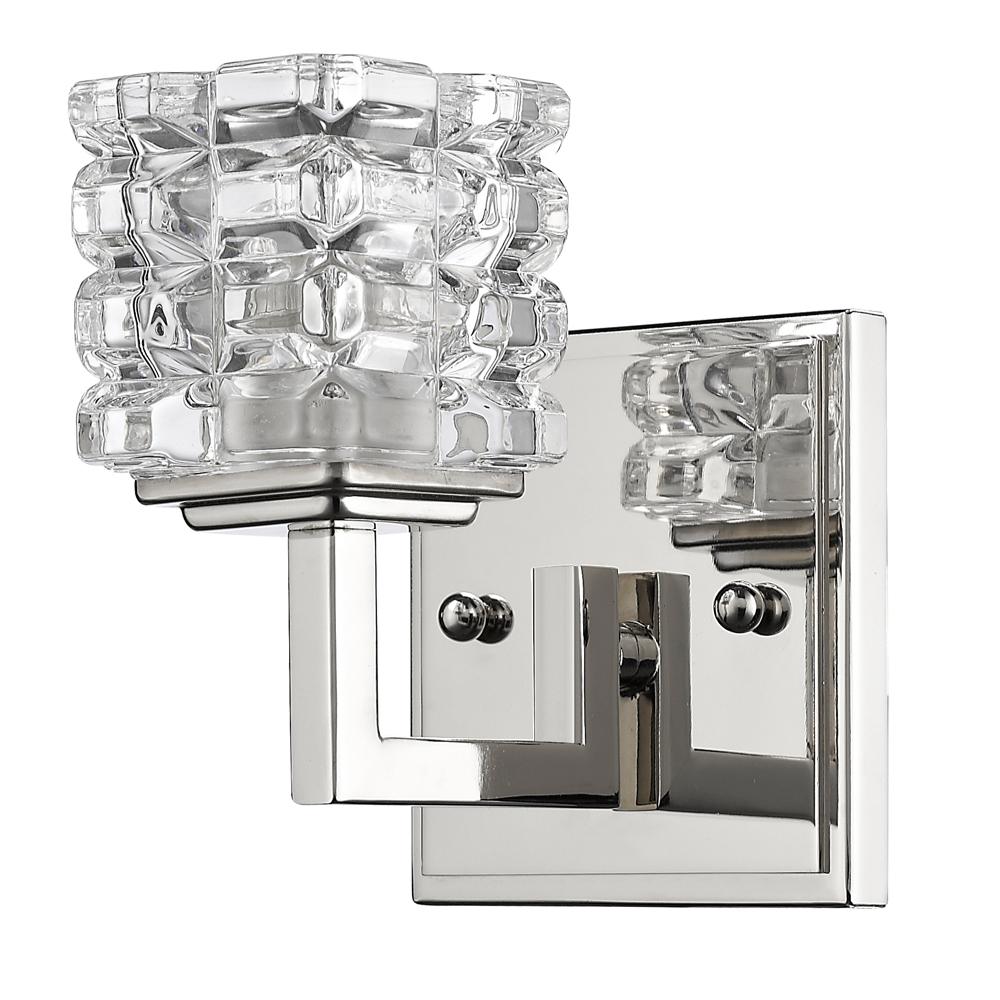 Coralie Indoor 1-Light Sconce W/Crystal Glass Shade In Polished Nickel