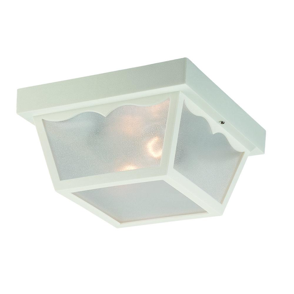 Builder's Choice 2-Light White Ceiling Light