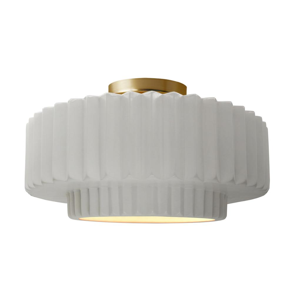 Large Tier Pleated Semi-Flush